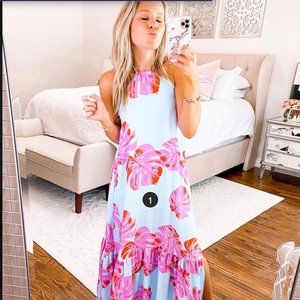 Palm Beach Buddy Love BRAND NEW Flowy Maxi dream dress sz LG vacation cocktails